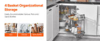 SucceBuy Organizador extraíble de esquina ciega de 18 pulgadas de ancho - Estante de 2 niveles y 4 para almacenamiento óptimo en la cocina - details 1