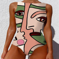 Arte corporal abstracto Traje de baño onesie transfronterizo de alta elasticidad europeo y americano - details 19