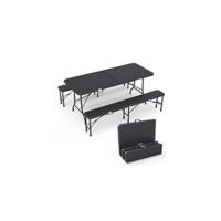 Mesa Plegable Multifuncional 180 x 75 cm, Mesa de Fiesta con Asa de Transporte, para Jardín, Terraza, Balcón, Blanco - details 9