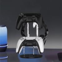Soporte de exhibición acrílico de 2 capas para mando de juegos, transparente, con soporte para auriculares, colgador, controlador de juego inalámbrico, ahorro de espacio - details 8