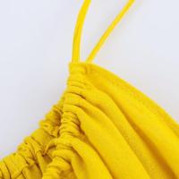 BUNO-diseño de estilo de vacaciones, vestido tipo chaleco atado con cuello, novedad de verano 2025, falda larga acampanada con cintura ajustada y adelgazante - details 6