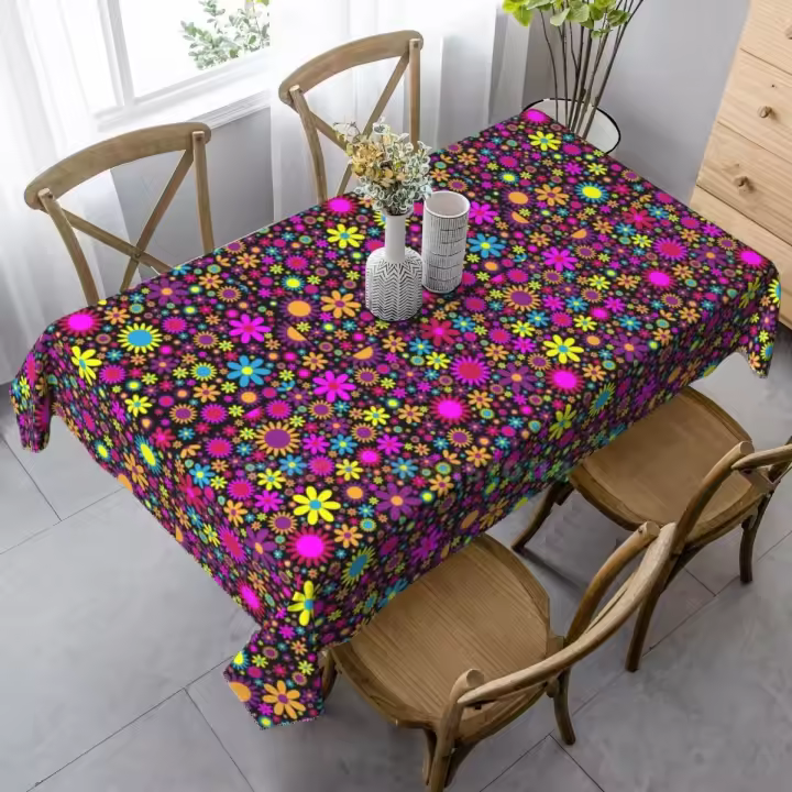 Mantel rectangular Hippie wer para fiesta, manteles impermeables para mesa de comedor, cocina, decoración del hogar - 1