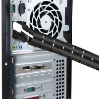 Organizador de alambre en espiral de 6mm y 10m, carcasa de tubo de envoltura, manguitos de Cable, tubo de bobinado negro - details 7