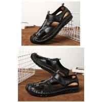 Sandalias de cuero para hombre, zapatos informales antideslizantes, cómodos, transpirables, para playa, talla grande 38-48 - details 29