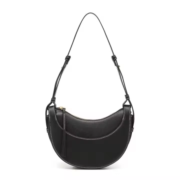 Moda única para mujer Nuevo estilo Ins Bolso versátil para axila con hombro de color sólido - 1