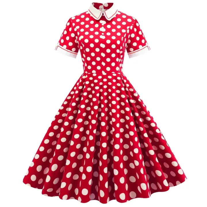Elegante Vestido de Lentejuelas Retro de los 50 Moda de Verano para Mujeres - 1