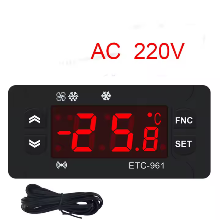 Controlador de temperatura Digital para refrigerador, termostato con Sensor, AC 110V, 220V - 1