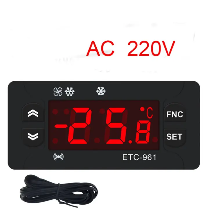 Controlador de temperatura Digital para refrigerador, termostato con Sensor, AC 110V, 220V - 1