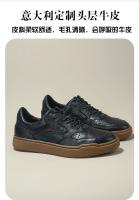 Cuero genuino de alta gama, cabeza de res pura, capa de cuero de vaca, zapatos casuales transpirables de suela blanda. - details 1