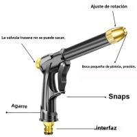 Pistola De Agua Para Jardín Con Alta Presión Limpieza Herramienta Pulverizador Rojita Plástico Para Riego Y Lavado - details 4