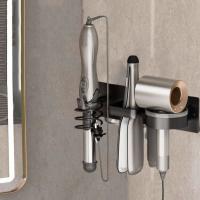 Soporte de aluminio para secador de pelo 3 en 1, soporte para secador de pelo a prueba de herrumbre, estante para rizador montado en la pared para ahorro de espacio, inodoro - details 2