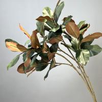 Planta de Magnolia Artificial grande, hojas de goma hechas a mano, rama de árbol de Magnolia simulada, 2 tenedores, plantas artificiales de 110cm - details 2
