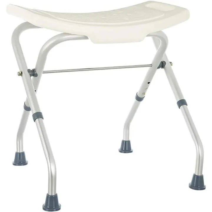 Silla de ducha o baño plegable con altura regulable y soporte adicional para personas mayores - 1