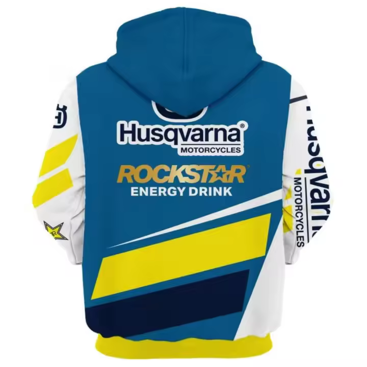 Sudadera Husqvarna | Sudadera con capucha impresa en 3D |   Diseño texturizado único |   Moda unisex - 1