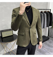 Traje de Abrigo de Piel de Ciervo de Alta Calidad Ajuste Delgado, Moda de Negocios Casual, Botón Único - details 14