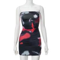 Vestido Sexy estampado sin cámara temperamento moda mujer falda ajustada a la cadera nueva club nocturno banquete ropa de mujer - details 11