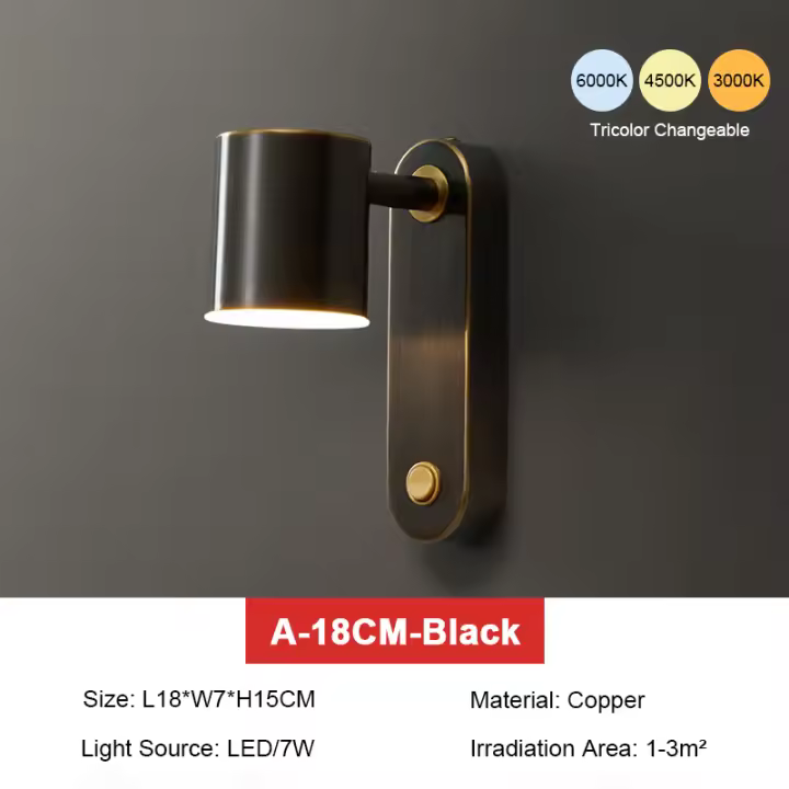 LEFANGXING Lámpara de Pared de Cobre Luz de Fondo de Sala de Estar Sencilla - 1