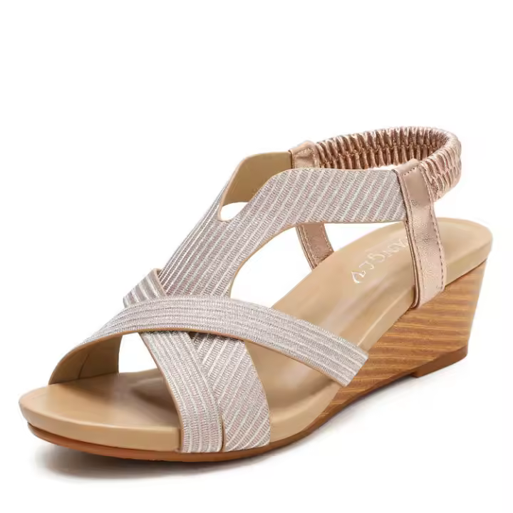 Sandalia estilo étnico punta abierta verano cómoda vacaciones turismo pendiente y sandalias romanas para mujer - 1