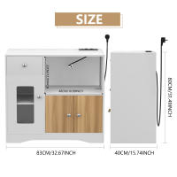 Rcynview Buffet de cocina - marca - muebles con microondas y estante de cajón - marrón - adulto - details 5