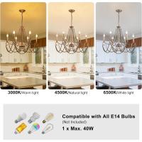 Vintage Lámpara de Araña de Metal Iluminación Estilo Vela Colgante Luz Alta Ajustable Cadena de Metal para Granja Comedor Cocina Isla Vestíbulo Negro 6 Luces - details 31