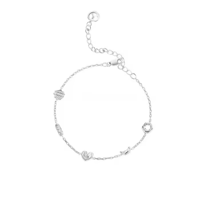 S Pure Bread Head Pulsera fina para mujer, joyería de plata de nicho, regalo exquisito para novias, tendencia Ins - 1