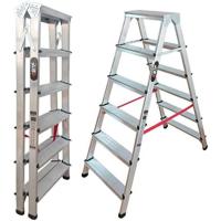 Escalera Tijera Plegable Doble Cara 5 Peldaños en Aluminio |   5+5 Plataforma H.110 cm |   Altura Alcanzable 3,1 Metros |   Certificada EN131 Capacidad Carga 150 kg. BTF-DDB05 - details 8