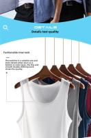 Chaleco de malla de seda de hielo para hombre, ropa interior de malla hueca de verano, camiseta deportiva fina de talla grande sin mangas, informal de moda - details 8