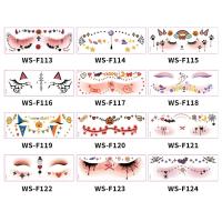 Tatuaje facial desechable para Halloween, pegatinas temporales impermeables de larga acción para mejillas, pegatinas transparentes de cara de murciélago aterrador para niños - details 12