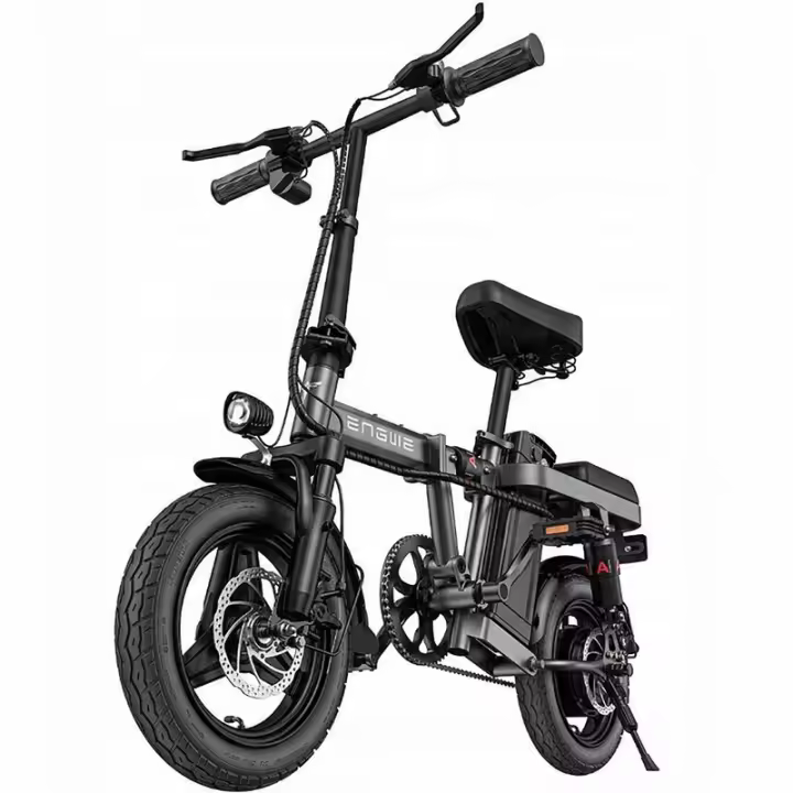 Bicicleta eléctrica Engwe T14 retráctil de 48 pulgadas, 10ah, 40km de autonomía, ideal para ir al trabajo, para hombre/mujer, color gris. - 1