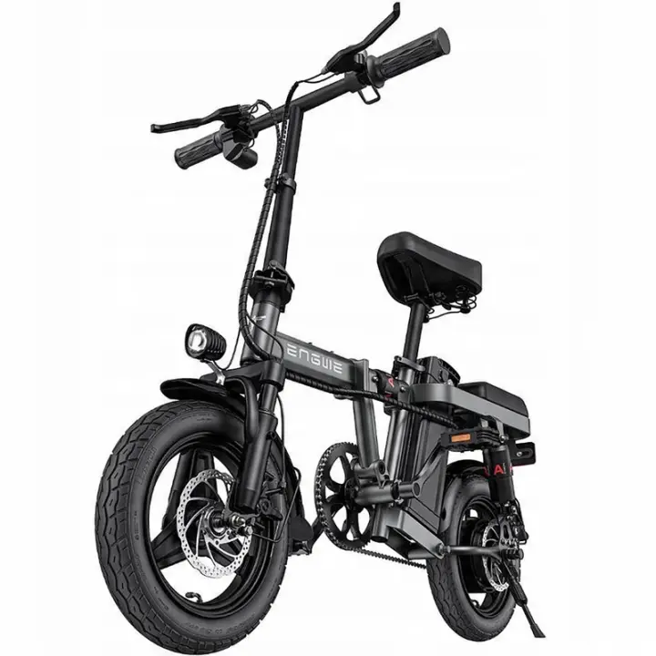 Bicicleta eléctrica Engwe T14 retráctil de 48 pulgadas, 10ah, 40km de autonomía, ideal para ir al trabajo, para hombre/mujer, color gris. - 1