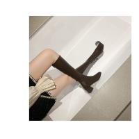 Botas De Tacón Cuadrado De Moda Para Mujer, Botas De Cabeza Cuadrada De Tacón Alto De Pila Alta - details 18