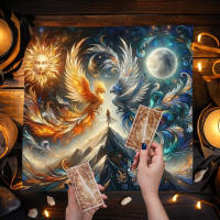 Mantel con diseño de Luna y tarjeta de tela para Altar Lce And Fire Phoenix, cubierta para lectura de Tarot, brujería - details 0