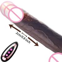 Vibrador consolador realista de pene grande de empuje para mujeres, vibradores telescópicos con calefacción, tapón Anal para adultos mayores de 18 años, Juguetes sexuales - details 3