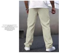 Pantalones Casuales de Talla Grande para Hombres Diseño de Bolsillo Falso con Cremallera Delantera - details 5
