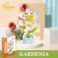 Bloques de construcción de ramo en maceta, montaje de flores eternas, azafrán, lila, Gardenia, modelo de ladrillos, Juguetes Diy para niños, regalos de vacaciones - details 7