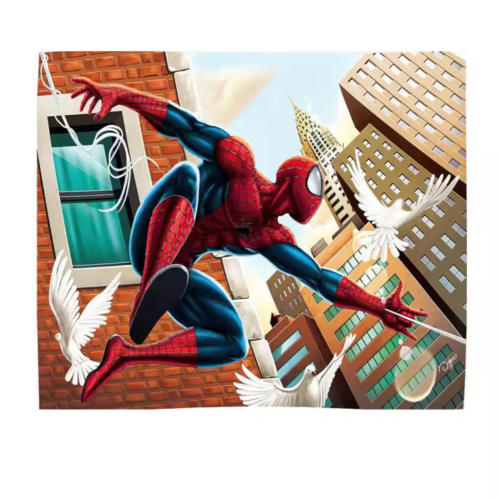 Póster de Spiderman Mural de Pared de Superhéroe Spidey Arte de Cómic Tapiz de Luz y Decoración - 1