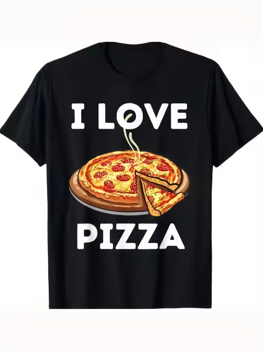 I Love Pizza - Camiseta Food Lover Foodie Regalo para papá Manga corta con cuello redondo suave y cómoda - 230 g - 1