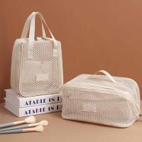 Bolsa de cosméticos de malla de Color sólido portátil, bolsa de maquillaje transparente con cremallera, bolsa de almacenamiento, bolsa de maquillaje para almohada para mujer - details 3