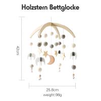 Móvil de Bebé de Madera con Bolas de Vellón Viento de Arte Deco Colgante de Campana de Cuna - details 0