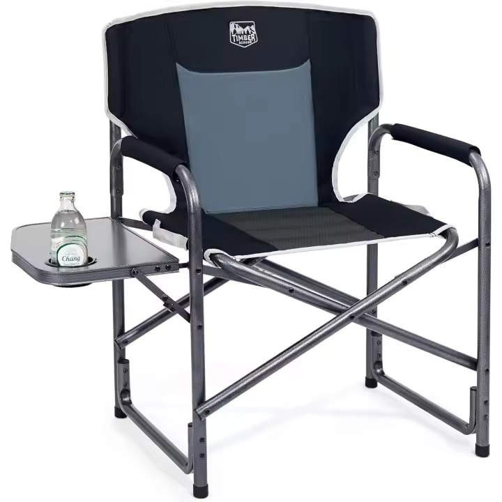 Camping Resistente de 180 kg Silla Plegable Aluminio Silla de Camping para Adultos con Mesa Auxiliar Portátil para Festivales al Aire Libre - 1