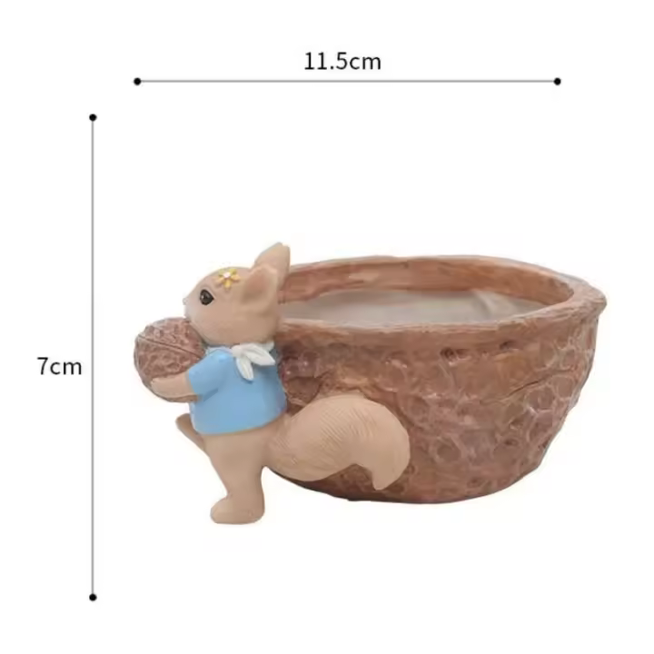 Planta animal jugosa de resina en forma de ardilla ETA, jardín ETE, decoración de escritorio ETA - 1