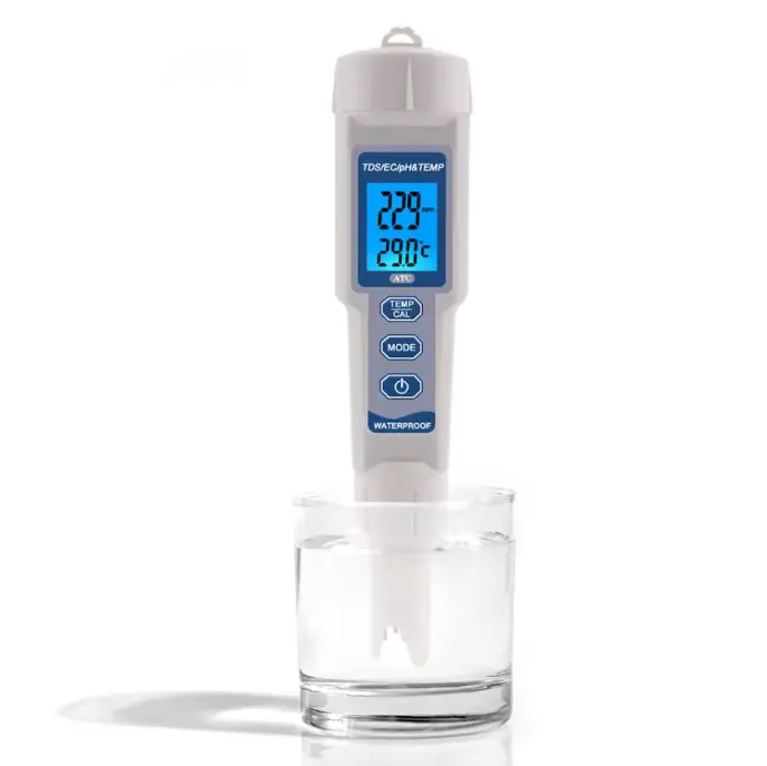 Medidor de PH Digital 4 en 1, analizador de calidad del agua potable, temperatura, PH, TDS, EC, para piscina, acuario, agua potable - 1