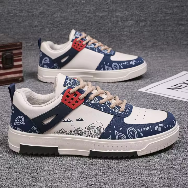 Guochao zapatos de hombre 2025 nueva tendencia de primavera versátil nicho original casual zapatos de junta plataforma antideslizante deportes marea zapatos - 1