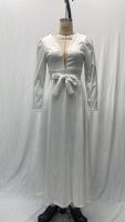 Vestido de mujer con satén blanco socialité que parece delgado y alto, vestido estilo francés - details 10