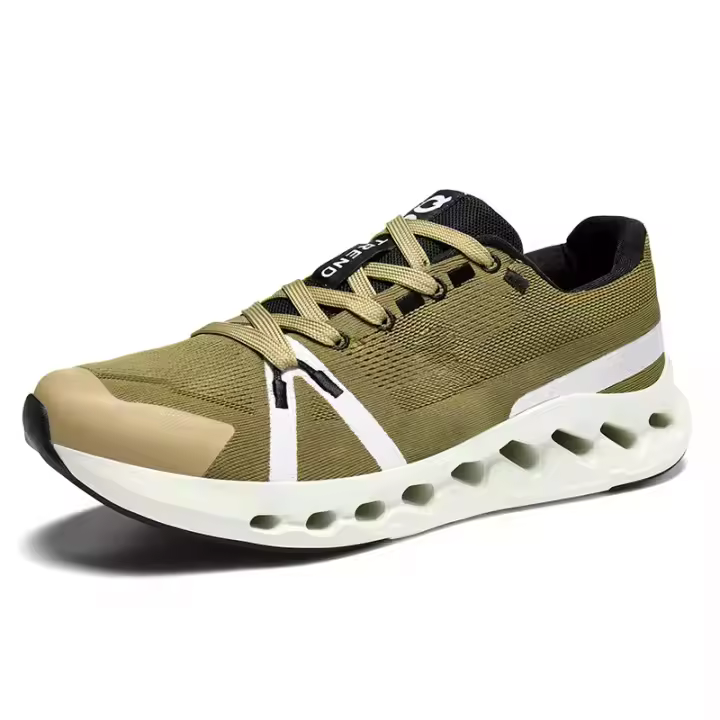 Zapatos para correr de choque lento, zapatillas deportivas transpirables de tejido con mosca para hombre - 1