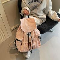 Mochilas simples de Color sólido con cordón, bolsos de hombro fruncidos de nailon de gran capacidad, mochila escolar informal ligera para estudiantes, viaje - details 1