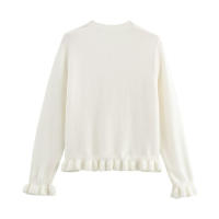 TRAFZA-suéter informal elegante y cálido con una hilera de botones para mujer, cárdigan de manga larga de punto decorativo apilado a la moda de primavera - details 5