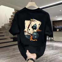 Camiseta gráfica para hombre: camiseta informal de verano de talla grande con ajuste holgado con controladores de juegos de dibujos animados y estampado de llamas, camiseta de cuello redondo lavable a máquina para vacaciones y atuendo informal, camisa par - details 2