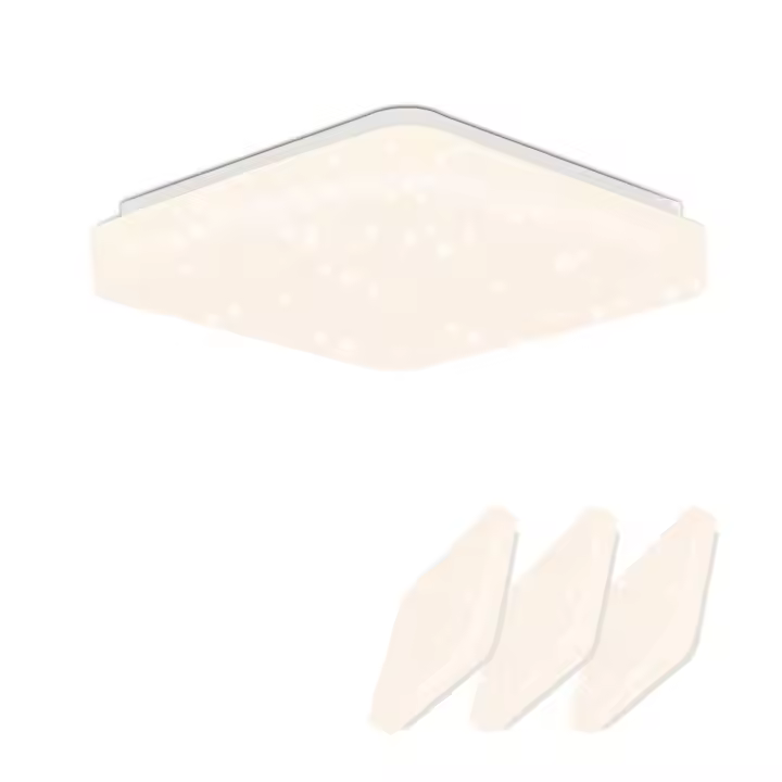 CBJKTX Lámpara de techo LED para dormitorio 21cm cielo estrellado 15W lámpara de pasillo cuadrada lámpara cocina blanco neutro - 1
