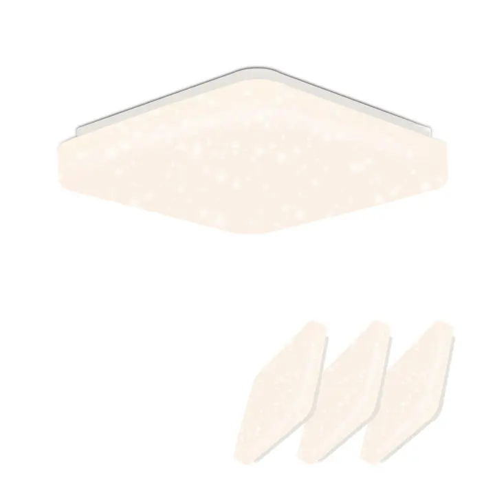 CBJKTX Lámpara de techo LED para dormitorio 21cm cielo estrellado 15W lámpara de pasillo cuadrada lámpara cocina blanco neutro - 1